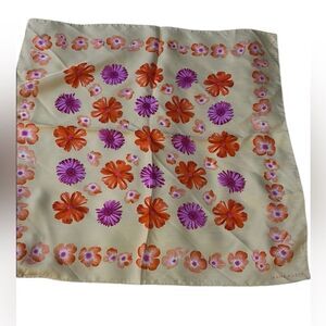 Anne Klein Cream Floral Silk Scarf